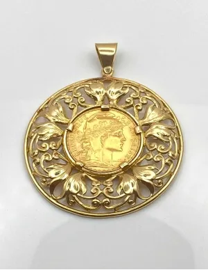 Pendentif Vintage Pièce 20 Francs Or