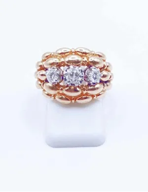Superbe bague Vintage Or Rose & Diamants