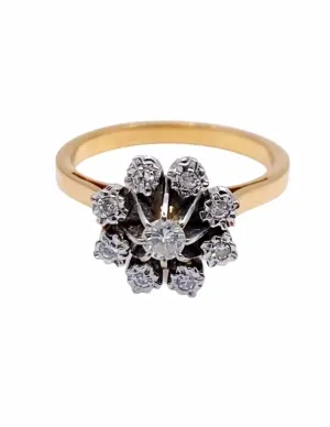 Bague Fleur Vintage Or & Diamants