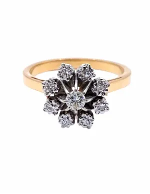 Bague Fleur Vintage Or & Diamants 2
