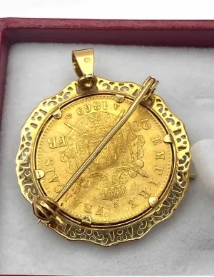 Broche / Pendentif Pièce Or Napoléon Montée 2