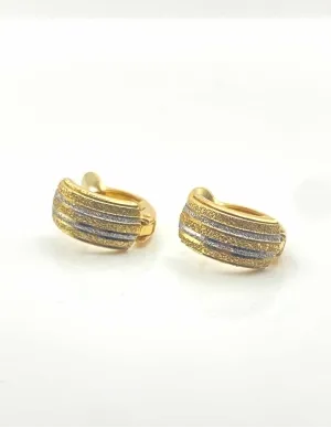 Boucles d'Oreilles Or Jaune & Or Blanc