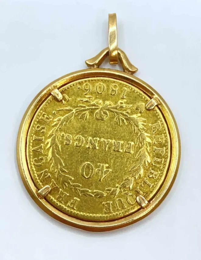 Pendentif Pièce Or Napoléon 40 Francs