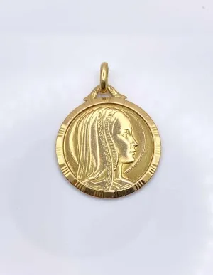 Médaille Or Jaune Vierge Signée Contaud