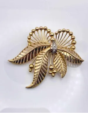 Broche Vintage Or Jaune & Diamants 2