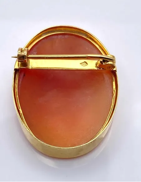 Broche Camée Vintage Or Jaune