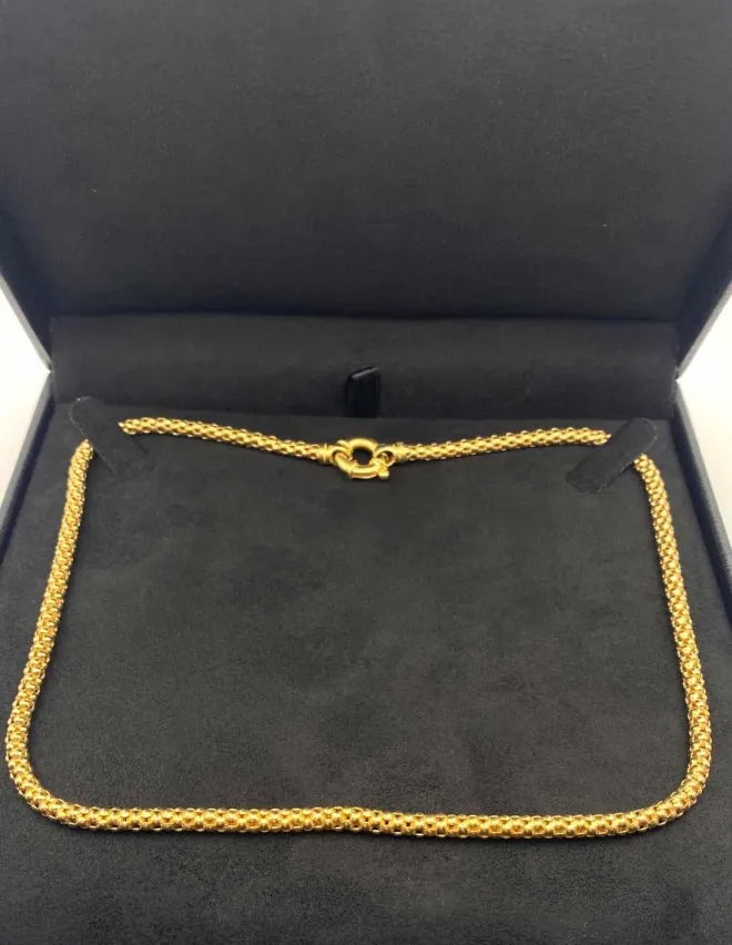 Collier Or Jaune Maille Popcorn