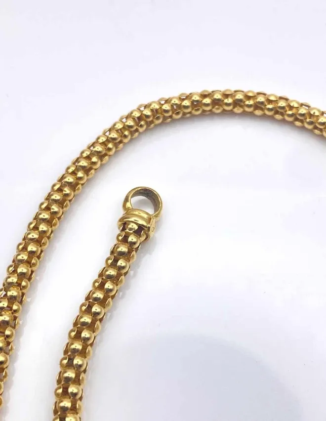Collier Or Jaune Maille Popcorn
