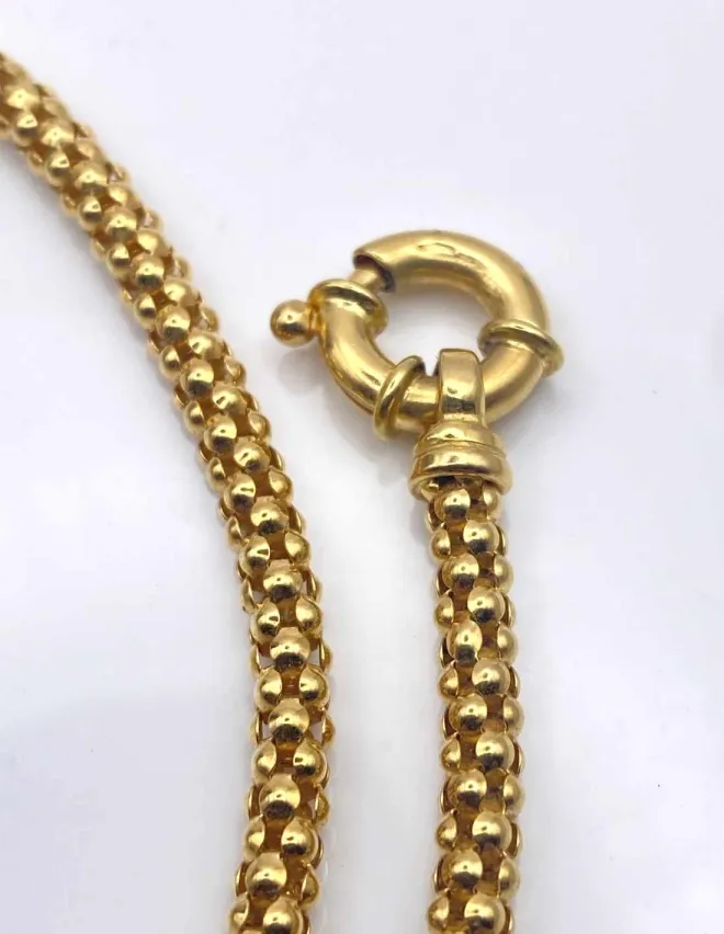 Collier Or Jaune Maille Popcorn