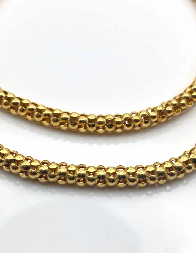 Collier Or Jaune Maille Popcorn