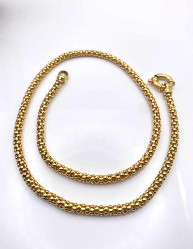 Collier Or Jaune Maille Popcorn