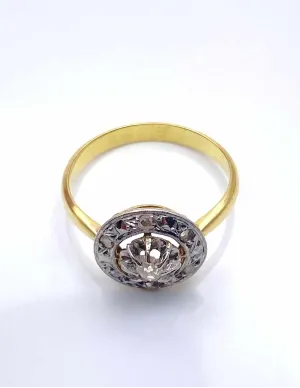 Bague Vintage Or jaune, Platine & Diamants 2
