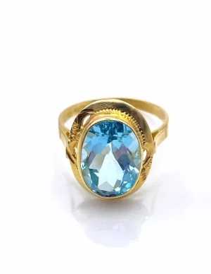 Bague Or Jaune & Topaze 2