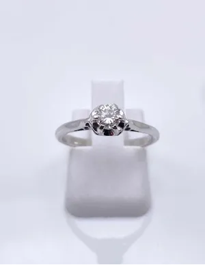 Bague Or Blanc Solitaire Diamant