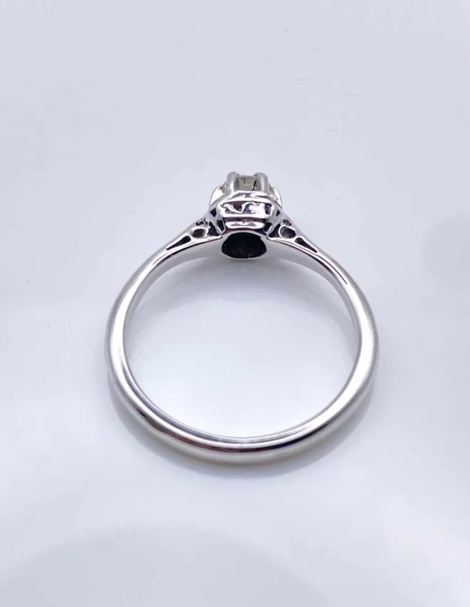 Bague Or Blanc Solitaire Diamant
