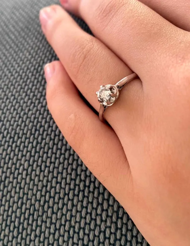 Bague Or Blanc Solitaire Diamant