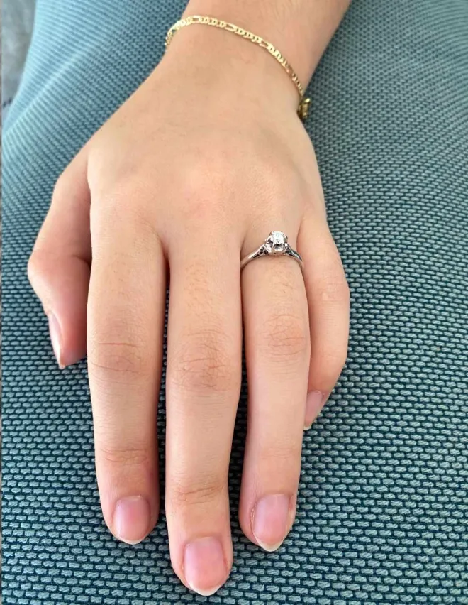 Bague Or Blanc Solitaire Diamant