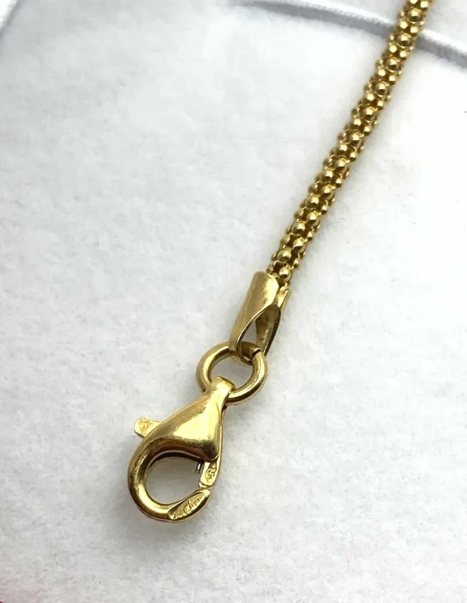 Bracelet Perles d'Or 18K & Maille Popcorn