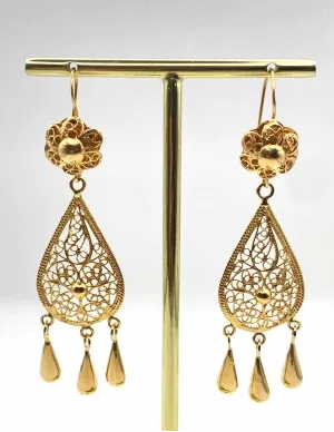 Boucles d'Oreilles Filigrane Or Jaune
