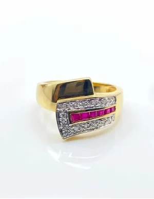Bague Ceinture Or, Rubis & Diamants 2