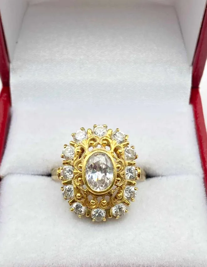 Bague Or Jaune & Oxydes de Zirconium