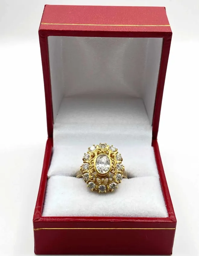 Bague Or Jaune & Oxydes de Zirconium