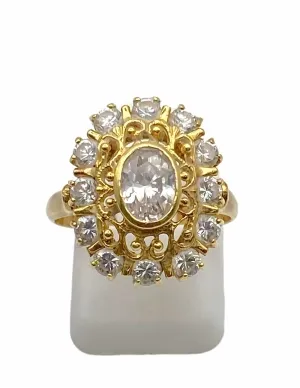Bague Or Jaune & Oxydes de Zirconium