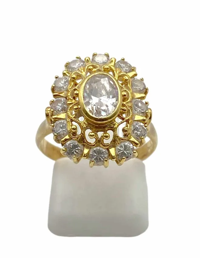 Bague Or Jaune & Oxydes de Zirconium