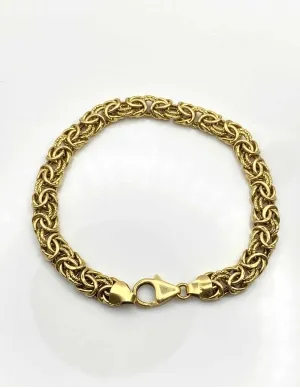 Bracelet Or Jaune Mailles Byzantines