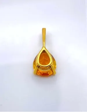 Pendentif Or Jaune & Citrine Poire 2