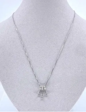 Collier Or Blanc & Pampilles Diamants