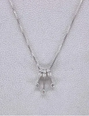 Collier Or Blanc & Pampilles Diamants 2