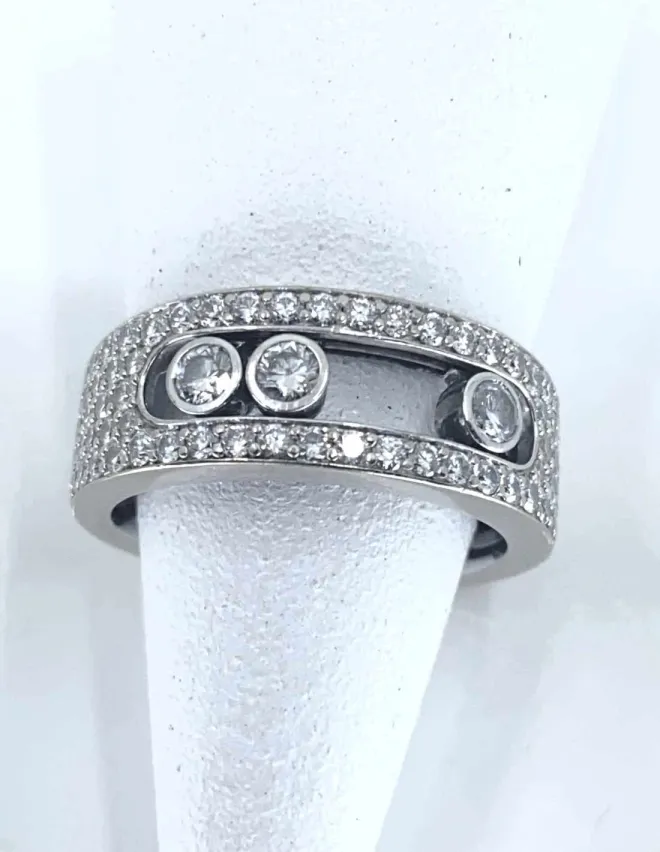 Bage Messika Move Or Blanc Pavée Diamants