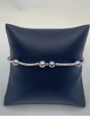 Bracelet Or Gris & Perles d'Eau Douce 2
