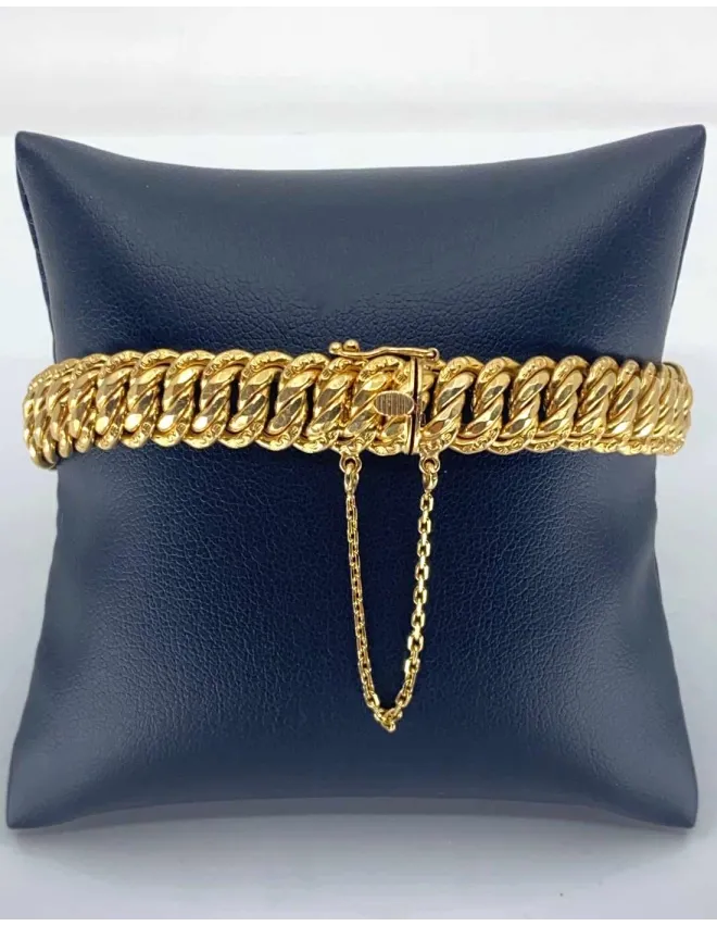 Bracelet Maille Americaine Or Jaune
