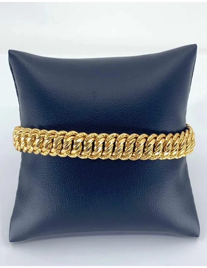 Bracelet Maille Americaine Or Jaune