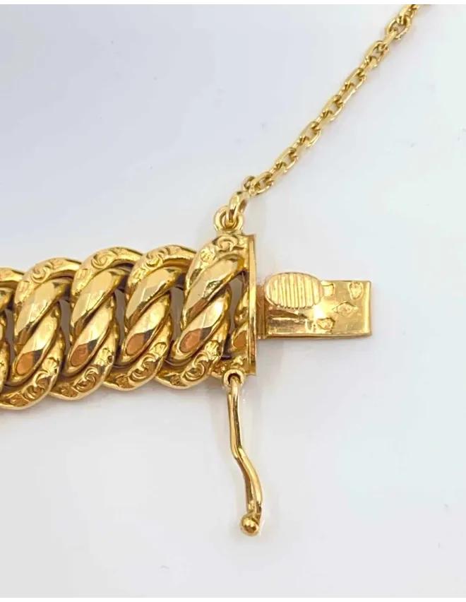 Bracelet Maille Americaine Or Jaune