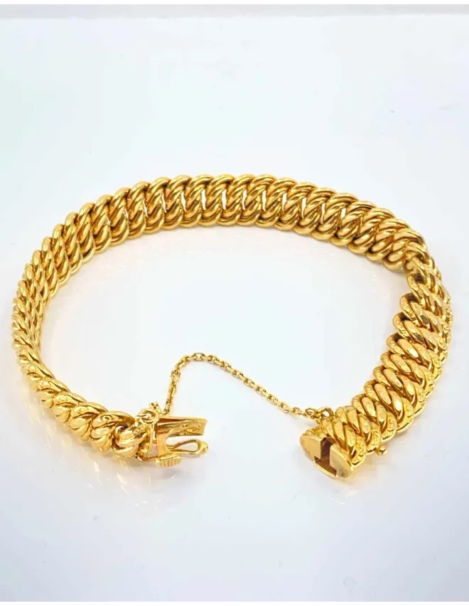 Bracelet Maille Americaine Or Jaune
