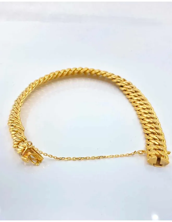 Bracelet Maille Americaine Or Jaune