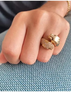 Bague Panthères Or Jaune, Diamants & Saphirs 2