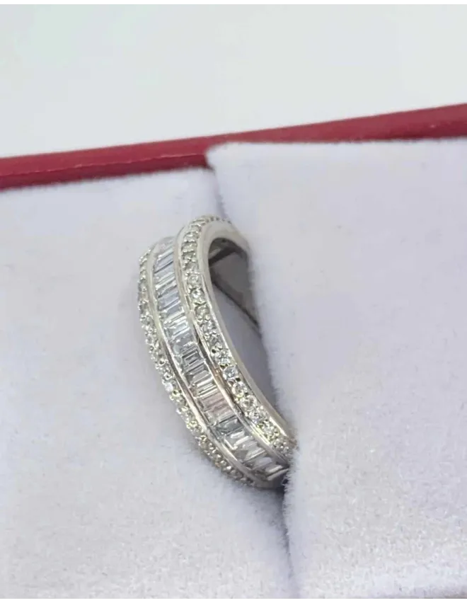 Alliance Demi-tour Or Blanc & Diamants