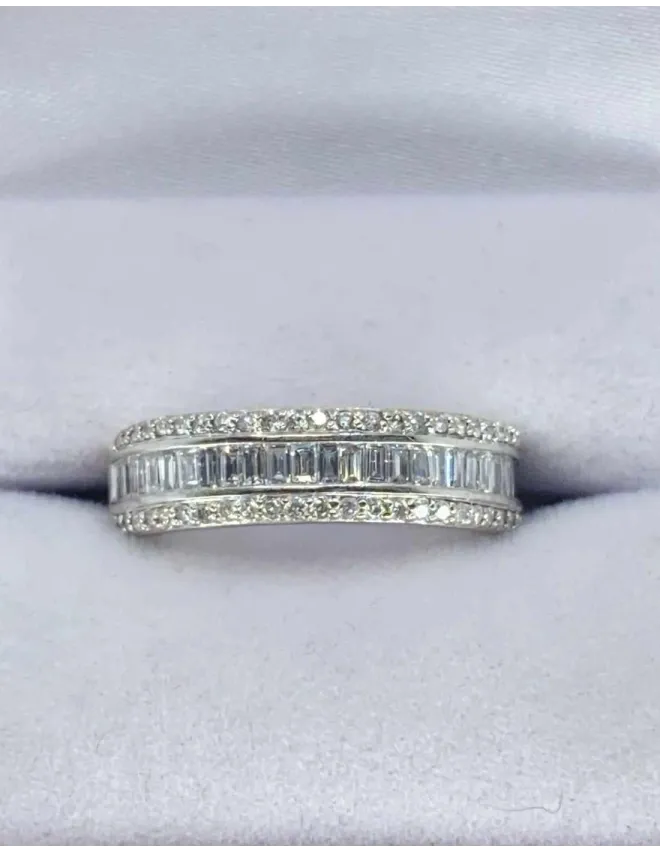 Alliance Demi-tour Or Blanc & Diamants
