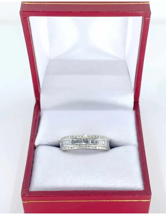 Alliance Demi-tour Or Blanc & Diamants