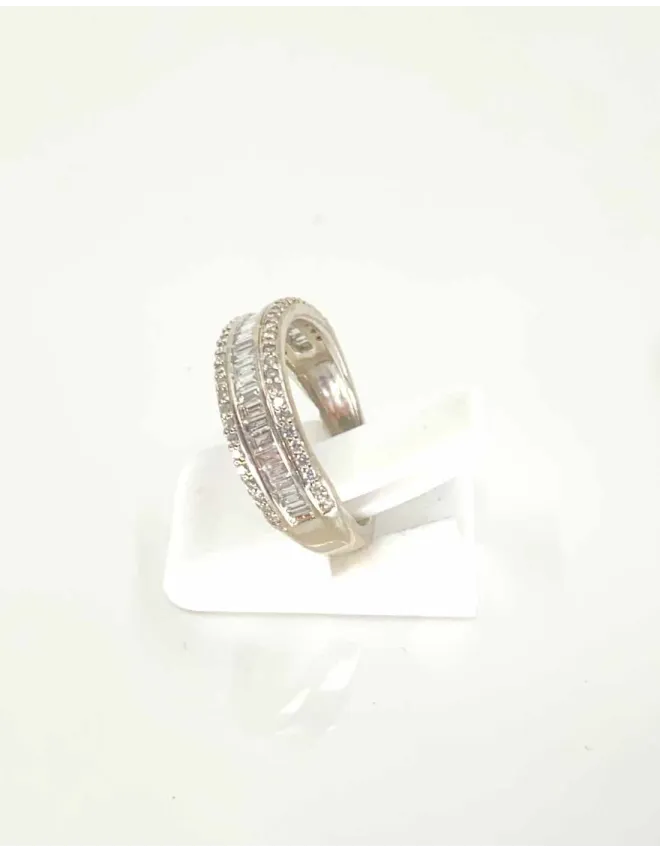 Alliance Demi-tour Or Blanc & Diamants
