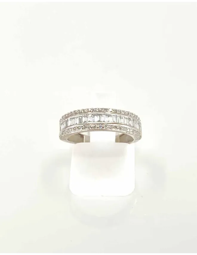 Alliance Demi-tour Or Blanc & Diamants