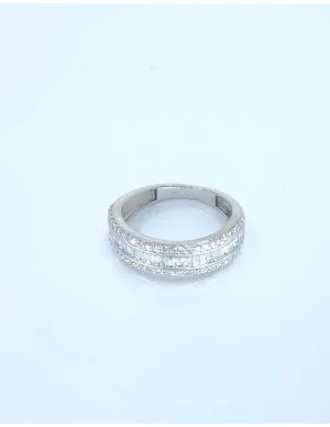 Alliance Demi-tour Or Blanc & Diamants