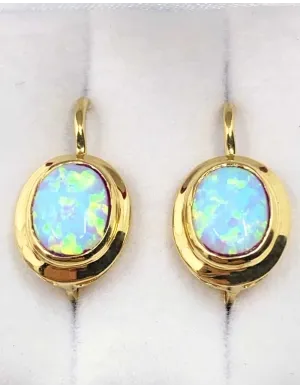 Boucles d'Oreilles Or Jaune & Opales 2