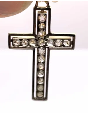Pendentif Crucifix Vintage Or & Diamants 2
