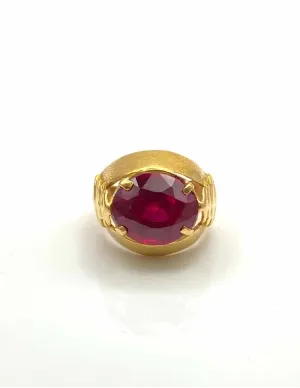 Bague Vintage Originale Or Jaune & Rubis Verneuil