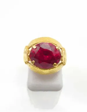 Bague Vintage Originale Or Jaune & Rubis Verneuil 2